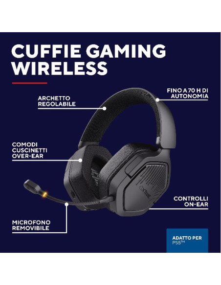 GXT493PS CARUS WRLS PS5 HEADSET BLK