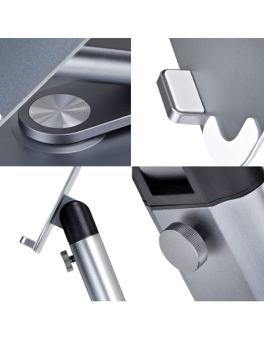 StarTech.com Supporto per PC portatile con base girevole a 360°, rialzo rotante per laptop da scrivania, altezza e inclinazione