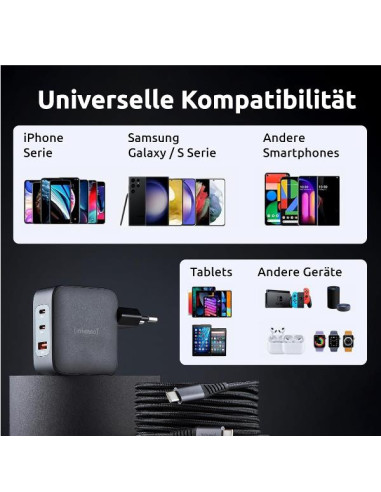 POWER ADAPTER 3 USB-C+1 USB A 100W