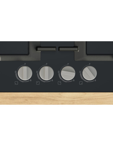 Bosch Serie 4 PNP6B6K40 , Piano cottura a gas, 60 cm, Vetro temperato, Nero