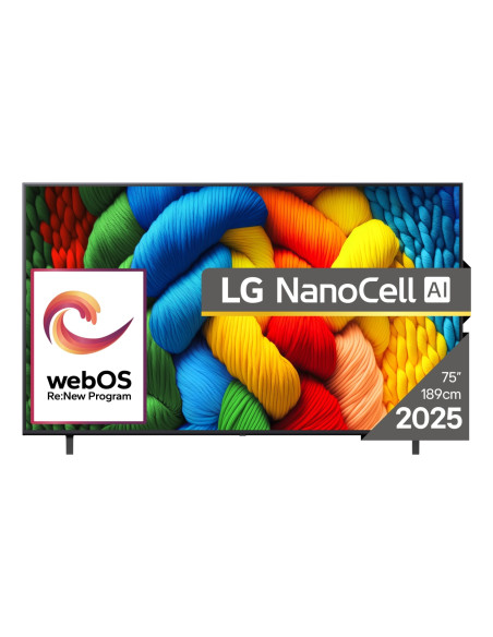 LG NanoCell AI NANO80 75NANO80A3B TV 190,5 cm (75") 4K Ultra HD Smart TV Wi-Fi Nero LG NanoCell AI NANO80 75NANO80A3B TV 190,5 cm (75") 4K Ultra HD Smart TV Wi-Fi Nero