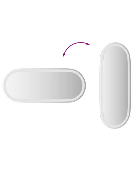 Specchio da Bagno LED 90x40 cm Ovale