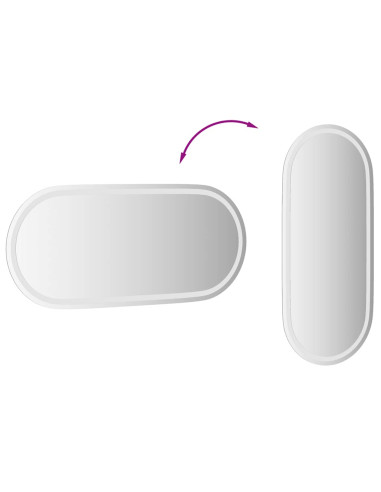 Specchio da Bagno LED 100x45 cm Ovale