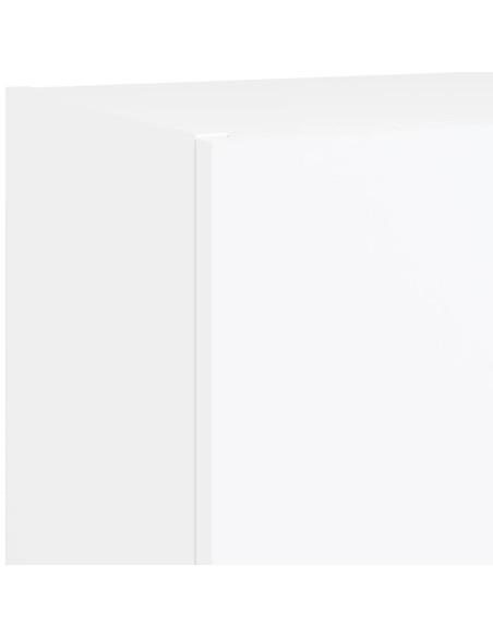 Mobili TV a Muro con LED 5pz Bianchi in Legno Multistrato