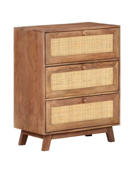 Credenza 61x35x76 cm in Legno Massello di Mango