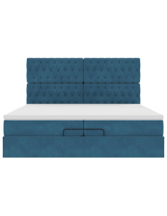 Struttura Letto Pouf con Materassi 200x200 cm Velluto