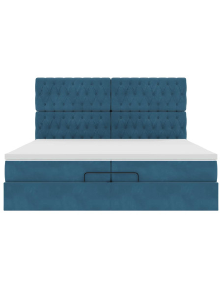 Struttura Letto Pouf con Materassi 200x200 cm Velluto