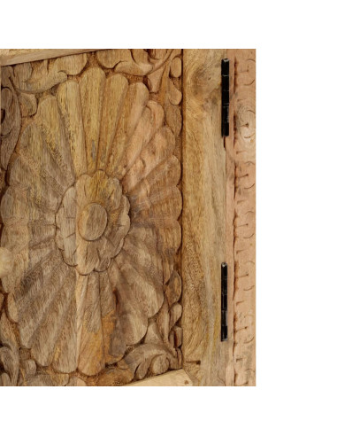 Comodino in Legno Massello di Mango 40x30x50 cm