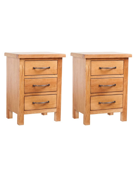 Comodini 2 pz 40x30x54 cm in Legno Massello di Rovere Comodini 2 pz 40x30x54 cm in Legno Massello di Rovere