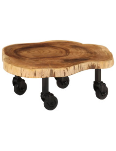 Tavolino da Salotto in Legno Massello di Acacia 60x55x25 cm