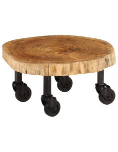 Tavolino da Salotto in Legno Massello di Acacia 60x55x25 cm 2