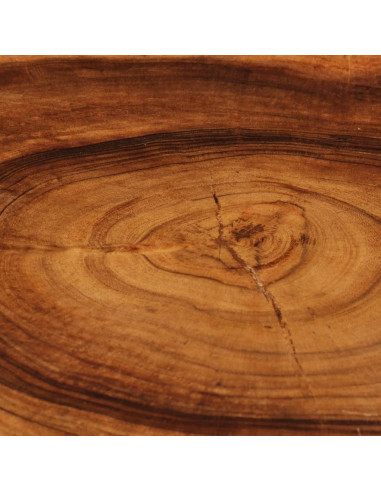 Tavolino da Salotto in Legno Massello di Acacia 60x55x25 cm