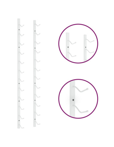 Portavini da Parete per 12 Bottiglie Bianco in Ferro