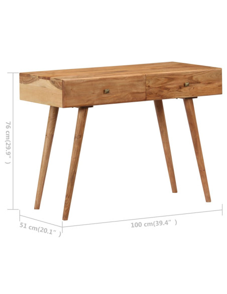 Scrivania 100x51x76 cm in Legno Massello di Acacia
