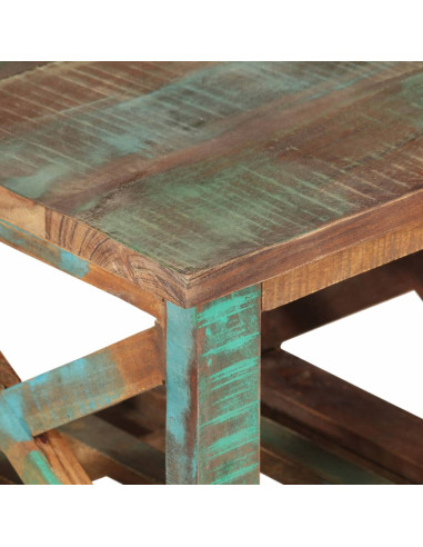 Tavolino con Ruote 40x40x42 cm in Legno Massello di Recupero