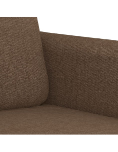 Set di Divani 4 pz con Cuscini Marrone in Tessuto