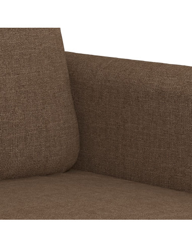 Set di Divani 4 pz con Cuscini Marrone in Tessuto