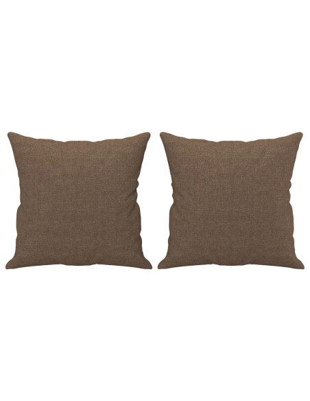 Set di Divani 4 pz con Cuscini Marrone in Tessuto Set di Divani 4 pz con Cuscini Marrone in Tessuto