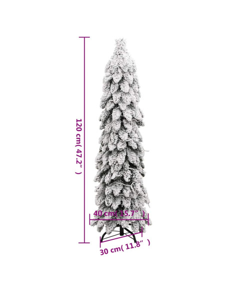Albero di Natale Artificiale con 60 LED e Neve Floccata 120 cm Albero di Natale Artificiale con 60 LED e Neve Floccata 120 cm