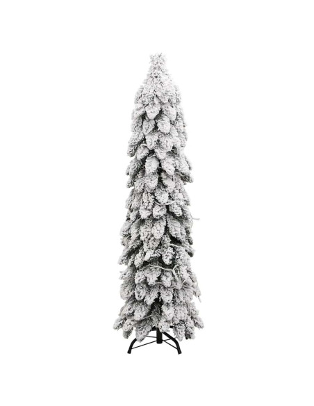 Albero di Natale Artificiale con 60 LED e Neve Floccata 120 cm Albero di Natale Artificiale con 60 LED e Neve Floccata 120 cm