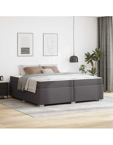 Struttura del letto Grigio 200 x 200 cm Pelle sintetica