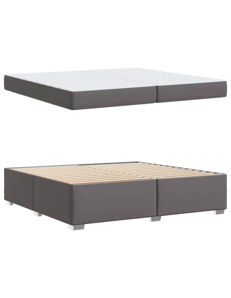 Struttura del letto Grigio 200 x 200 cm Pelle sintetica Struttura del letto Grigio 200 x 200 cm Pelle sintetica