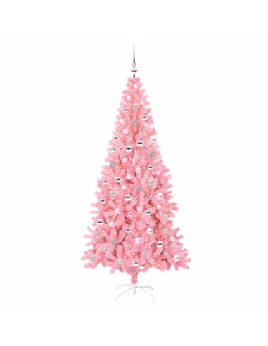 Albero di Natale con 300 LED con supporto Rosa 240 cm PVC