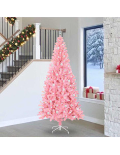 Albero di Natale con 300 LED con supporto Rosa 240 cm PVC 2