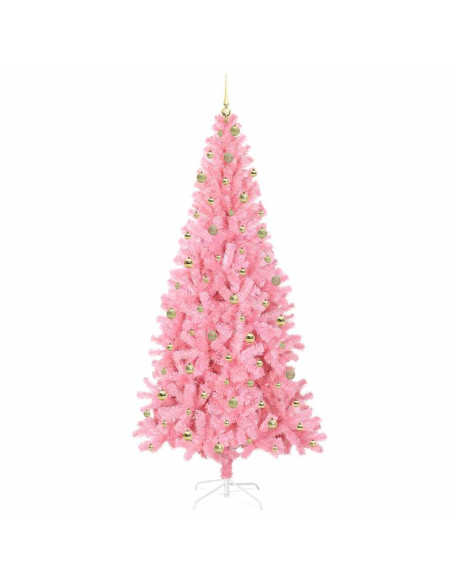 Albero di Natale con 300 LED con supporto Rosa 240 cm PVC Albero di Natale con 300 LED con supporto Rosa 240 cm PVC