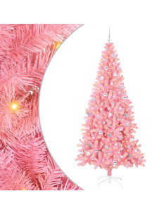 Albero di Natale con 300 LED con supporto Rosa 240 cm PVC 2