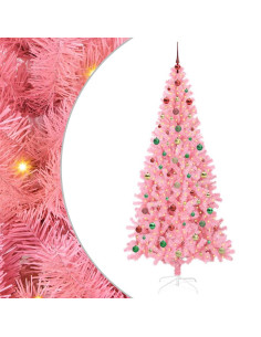 Albero di Natale con 300 LED con supporto Rosa 240 cm PVC 2