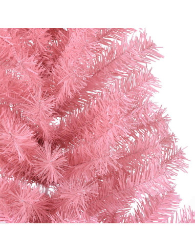Albero di Natale artificiale con luci integrate Rosa 180 cm PVC