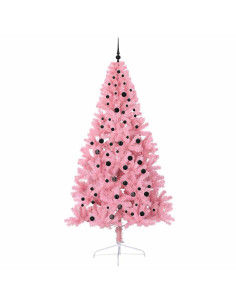 Albero di Natale artificiale preilluminato Rosa 240 cm PVC