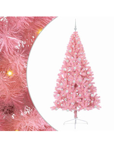 Albero di Natale artificiale con luci integrate Rosa 240 cm PVC 2