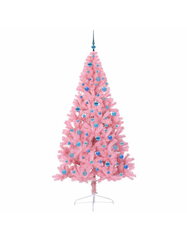 Albero di Natale artificiale con luci integrate Rosa 240 cm PVC