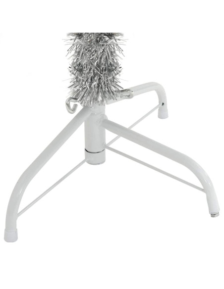 Albero di Natale artificiale con luci integrate Argento 180 cm Albero di Natale artificiale con luci integrate Argento 180 cm