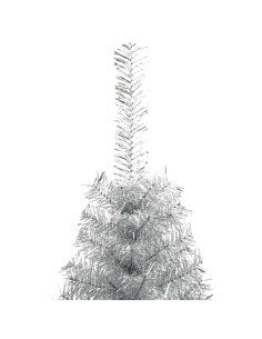 Albero di Natale artificiale con luci integrate Argento 210 cm