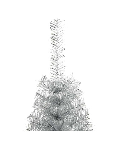 Albero di Natale artificiale con luci integrate Argento 210 cm