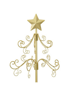 Albero di Natale in metallo con supporto Oro 215 cm