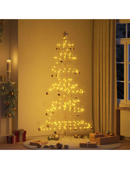 Albero di Natale in metallo con supporto Oro 215 cm Albero di Natale in metallo con supporto Oro 215 cm