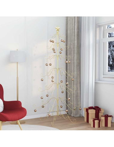 Albero di Natale in metallo con supporto Oro 215 cm