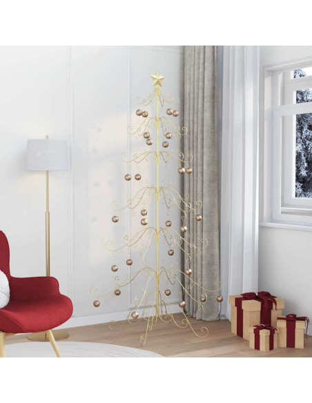 Albero di Natale in metallo con supporto Oro 215 cm Albero di Natale in metallo con supporto Oro 215 cm