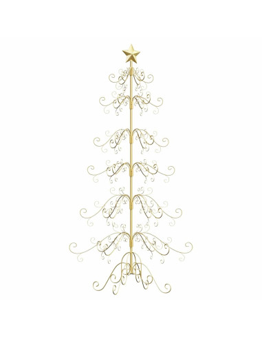 Albero di Natale in metallo con supporto Oro 215 cm