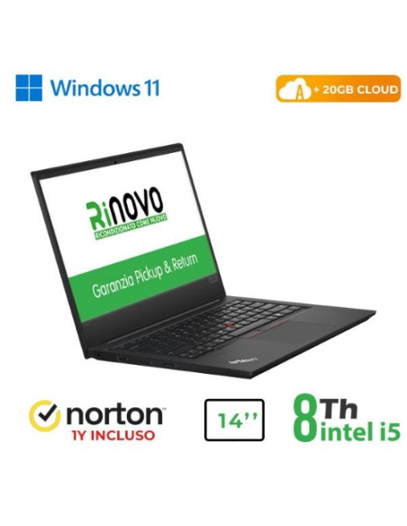 NB LENOVO RINOVO REFURBISHED ThinkPad E490 RN82532315 14" i5-8x00 16GB SSD NEW 256GB W11P CLOUD 20 + NORTON
