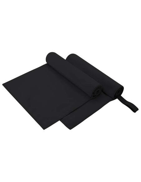 Asciugamani Sportivi 2 pcs Nero 100 x 50 cm