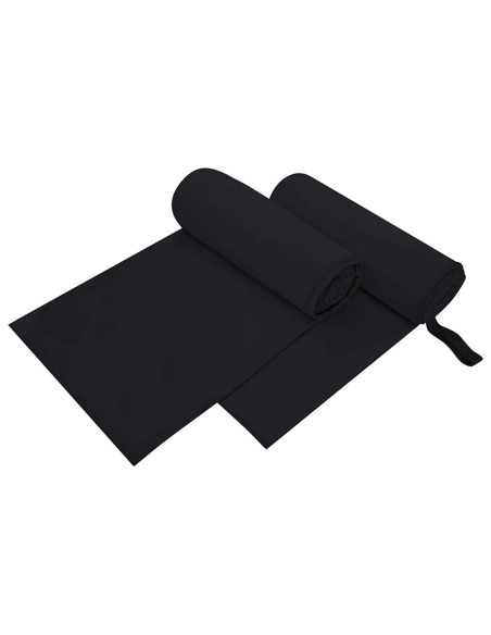 Asciugamani Sportivi 2 pcs Nero 200 x 100 cm