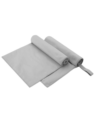 Asciugamani Sportivi 2 pcs Grigio 100 x 50 cm