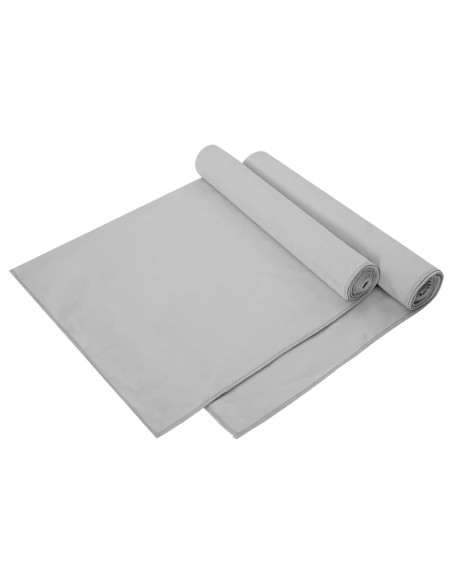 Asciugamani Sportivi 2 pcs Grigio 140 x 70 cm