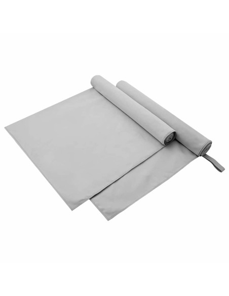 Asciugamani Sportivi 2 pcs Grigio 180 x 90 cm