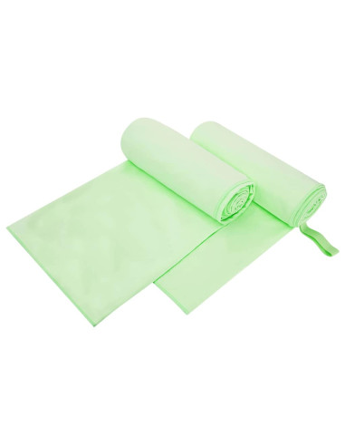 Asciugamani Sportivi 2 pcs Verde 200 x 100 cm